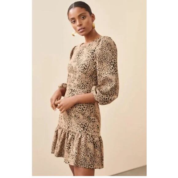 Maeve Dresses & Skirts - Maeve by Anthropologie Knit Animal Print Cut-Out Mini Dress Size 10
